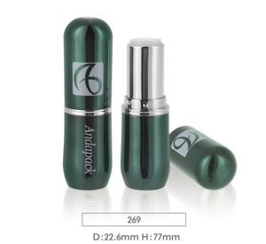 green metallic round lipstick 