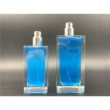 Men spray 50ml square clear glass perfume bottle