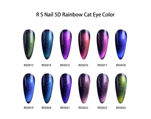 R S Nail 3 step gel 5D rainbow cat eye colors - 12 colors