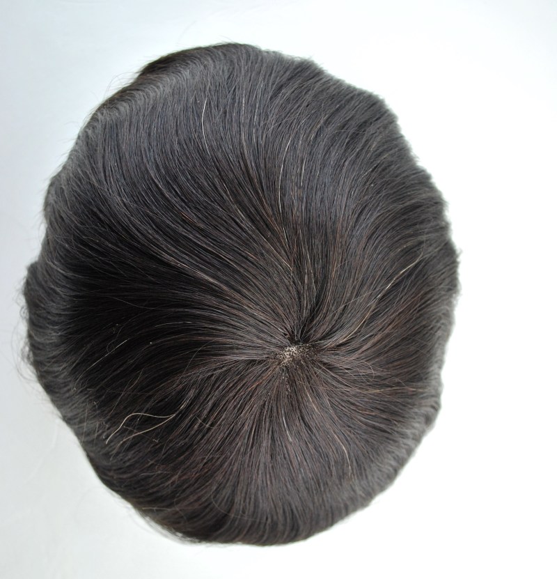 Wholesales human hair mono toupee welded mono in the front hair patch for men 