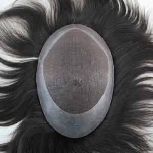 Stock human hair unit virgin hair patch welded mono center hairpieces for men 