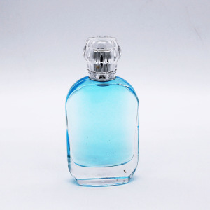 wholesale crimp neck empty transparent luxury cosmetic perfume glass bottle 100ml