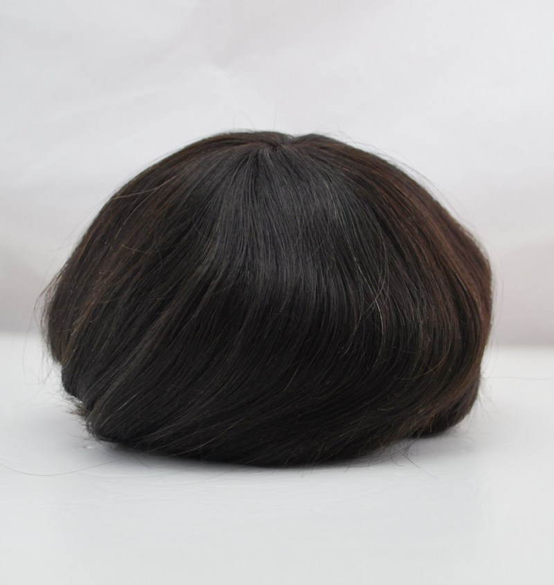 Wholesales human hair mono toupee welded mono in the front hair patch for men 