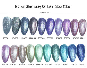 R S Nail 3 step gel silver galaxy 9D cat eye colors