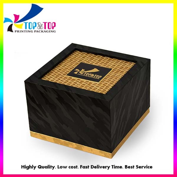 Custom Woven Pattern Square Rigid Perfume Paper Box