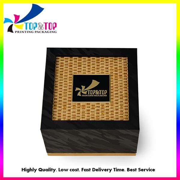 Custom Woven Pattern Square Rigid Perfume Paper Box