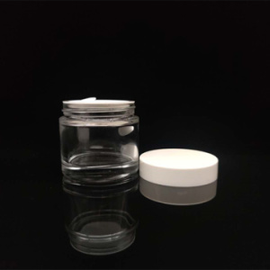 60g cylindrical cream glass hand cream bottle with electrical aluminum cap