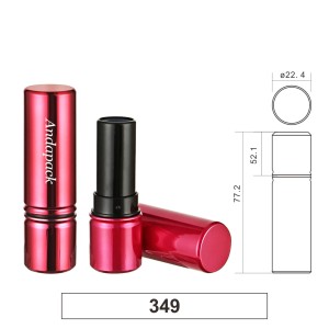 round metallic   lipstick case container 