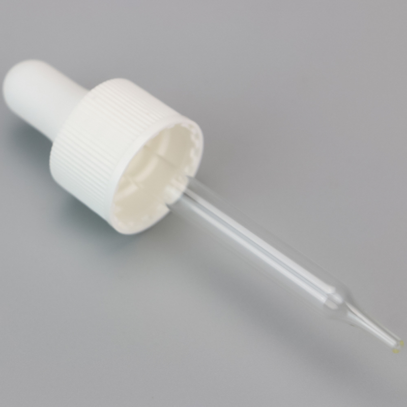 20/410 white plastic screw cap dropper for essential oil glass bottle by Kinpack 
