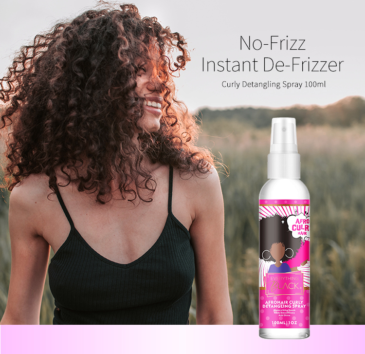 Everythingblack Sultfate Free Alcohol Free Organic detangls spray For Curly Hair 