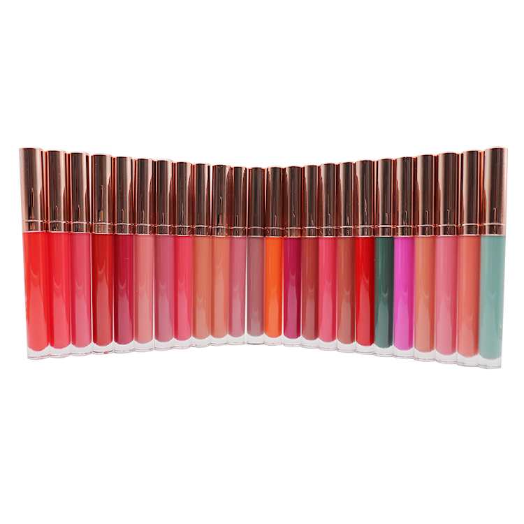 24colors Rose Gold  lip gloss  make up pigmented lipstick 