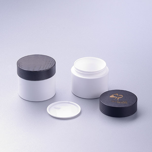 Double wall  PP jar with bamboo cap