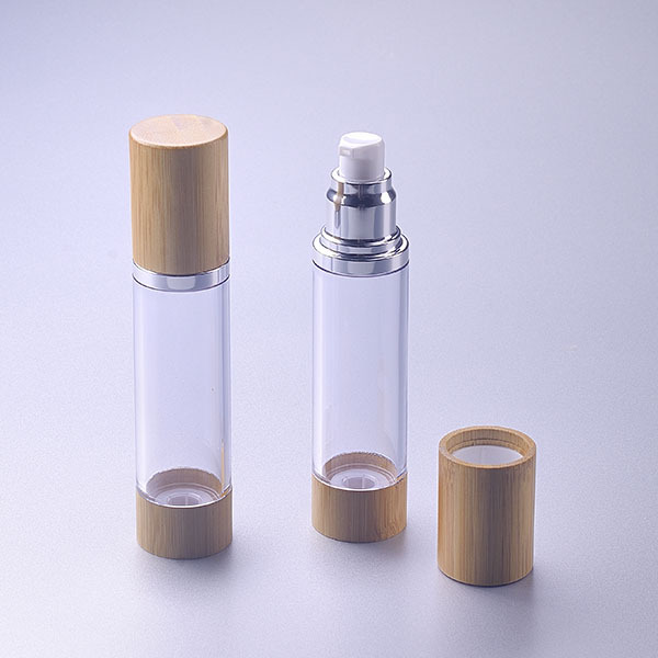50ml airless bottle with bamboo packaging