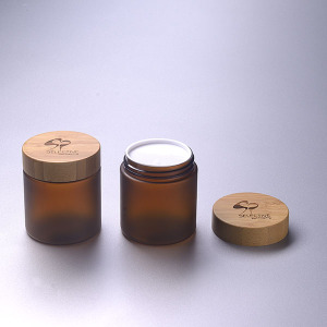 250g round PET jar with bamboo lid