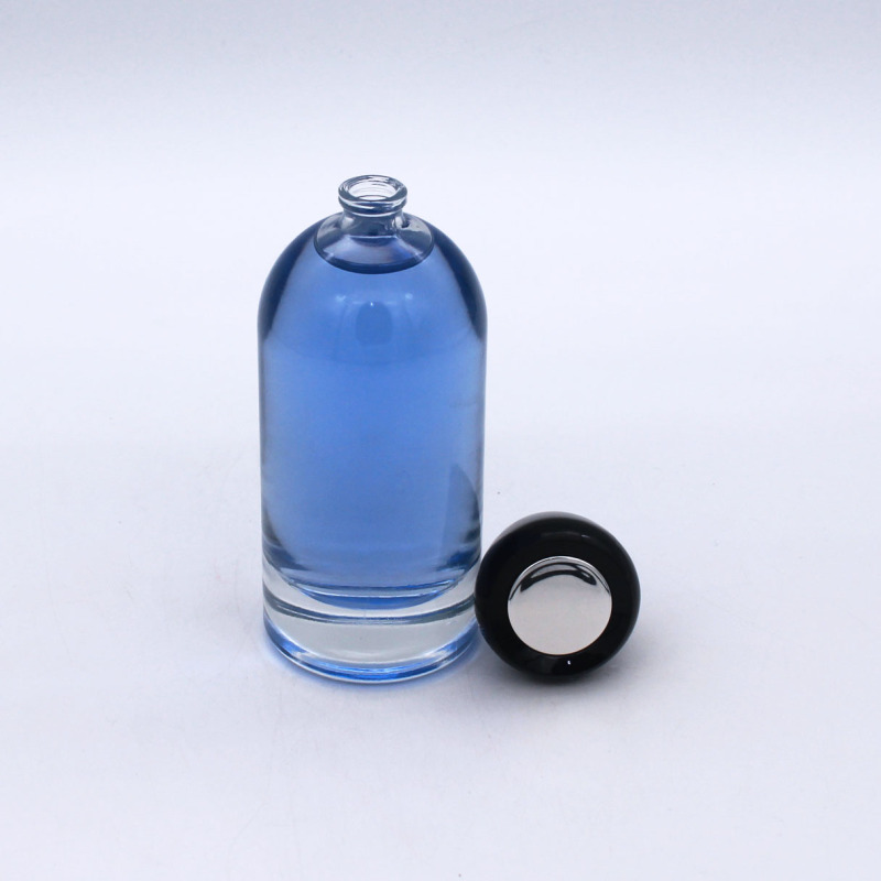 hot selling high quality empty clear cylinder glass perfume bottle 100ml with cap