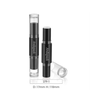 black  double end lipstick tube  