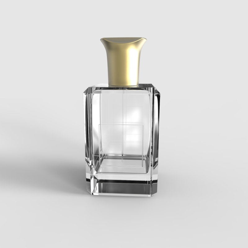 97ml Glass Eau De Parfum Bottle With Zamak Lid  Groove in Various Decoration