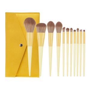 Yellow color Cosmetic makeup brush Set foundation brush eyeshadow brush with nylon hair