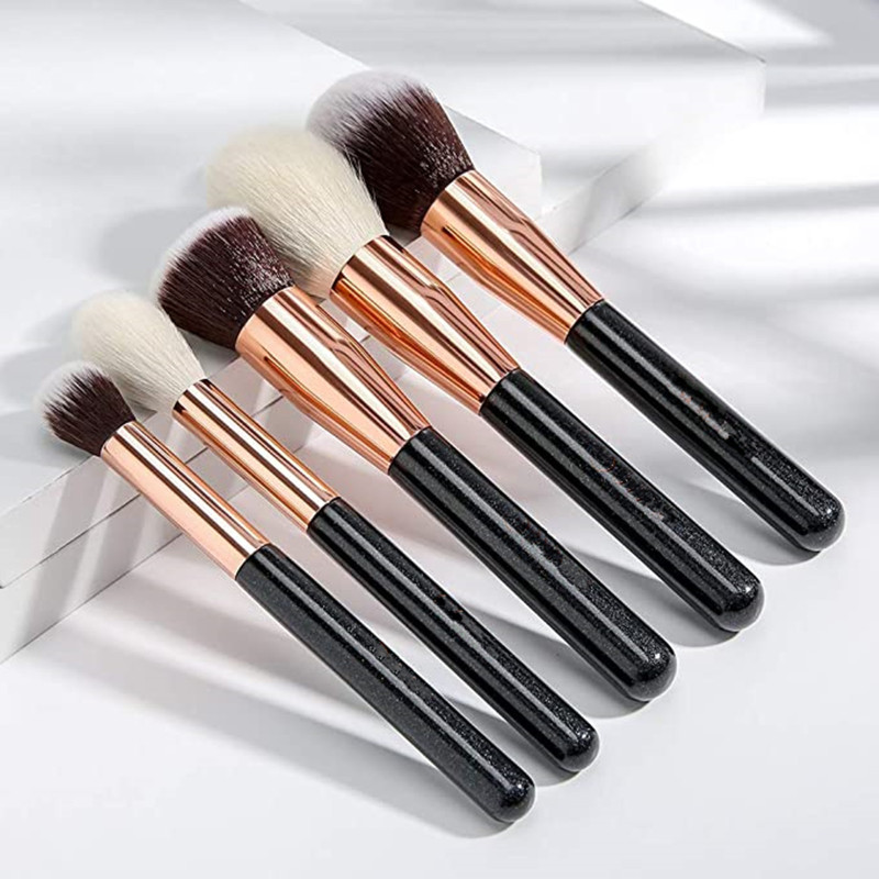 12pcs Rose Gold Makeup Brushes Set cosmetic set with Soft Synthetic Hairs & Real Wood Handle