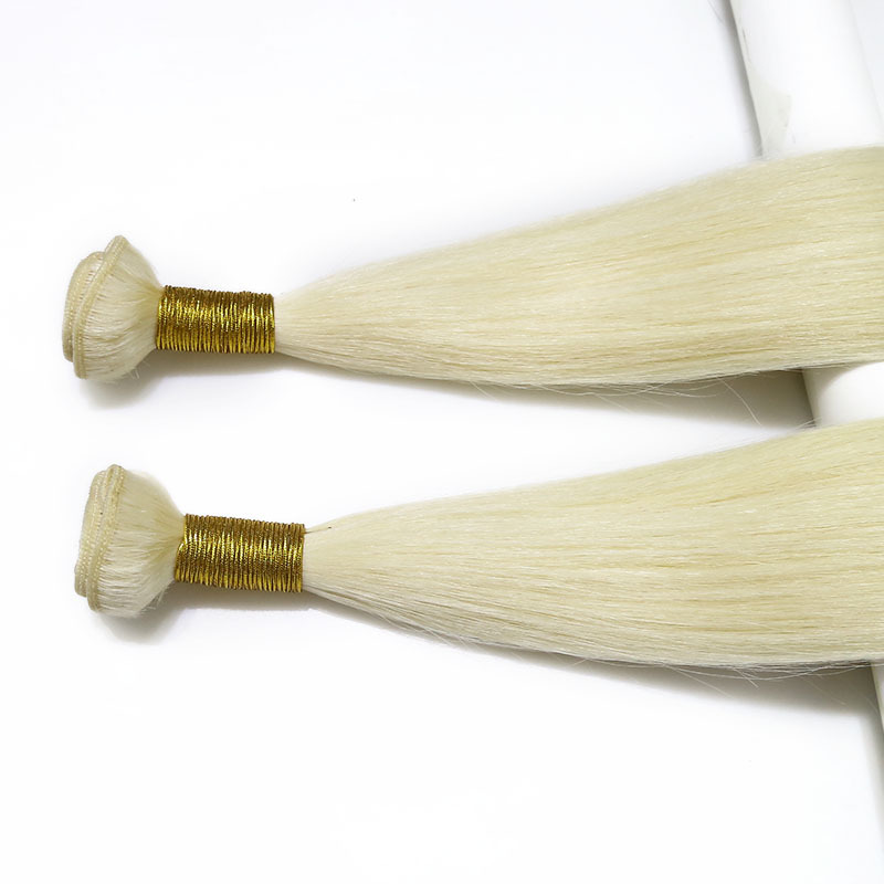 Wholesales human hair weft black color full handmade hair extension for women 
