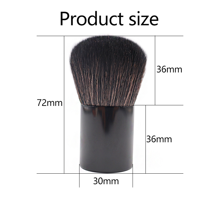 round handle vegan private label professional large  make up custom   black kabuki brush 