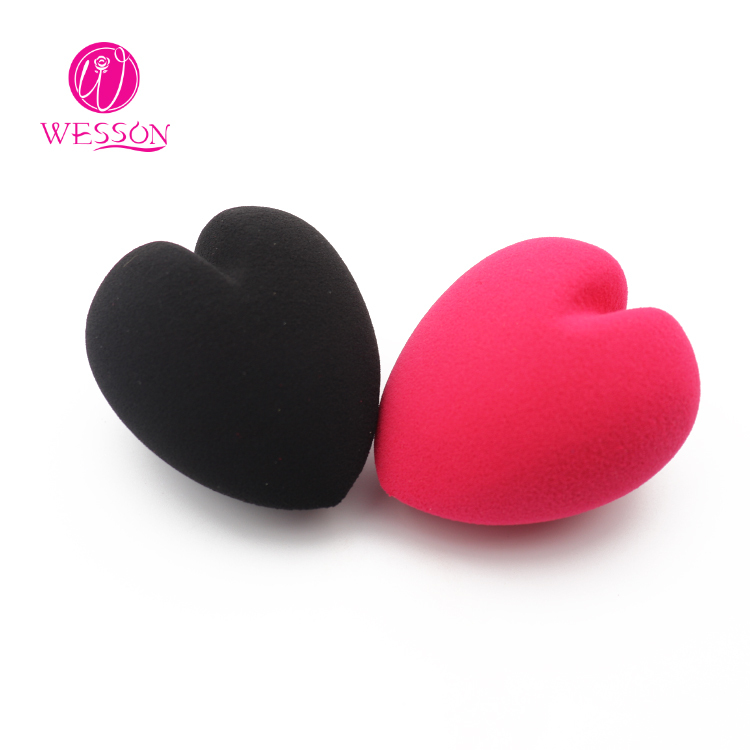 Wesson wholesale new heart-shaped sponge super soft Non latex free cosmetics beauty makeup sponge blender 