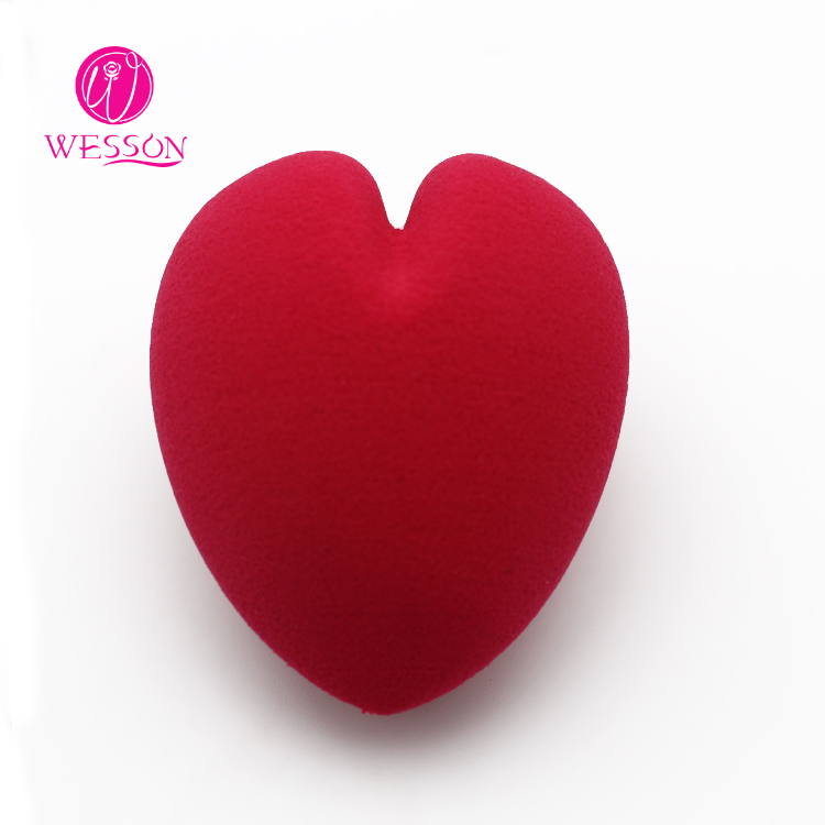 Wesson wholesale new heart-shaped sponge super soft Non latex free cosmetics beauty makeup sponge blender 