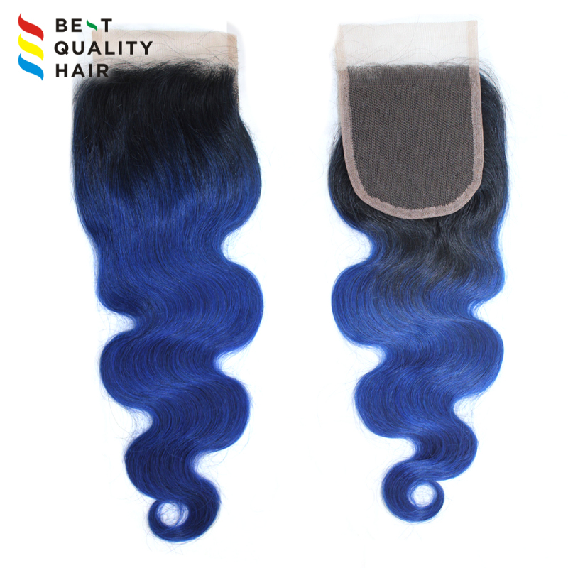 Custom made ombre color 4x4 top closure, 100% human remy hair closure