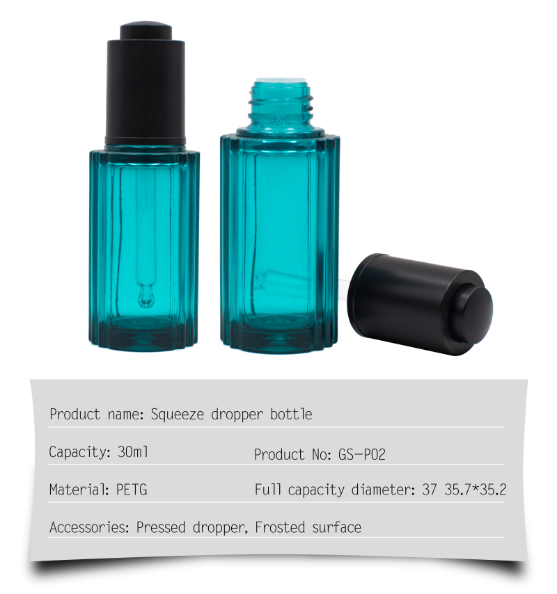 30ml Plastic PETG bottle cosmetic essencial oil Bottle with dropper 