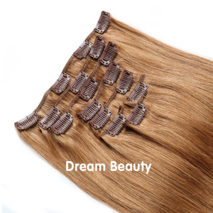 Wholesale high quality human remy virgin hair product clip- in hair extension