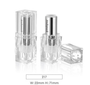 luxury  plastic  full transparent  lipstick tube  