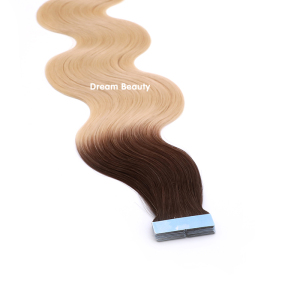 Natural looking fashional style vigin hair extension product supplier gradient color tape hair extension 