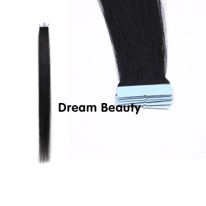 Silky straight black color virgin remy hair extension product wholesale tape hair extension 