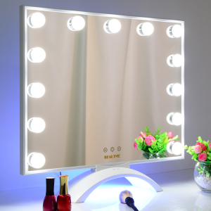 Hollywood LED Bulbs Tabletop stand Vanity Mirror with light bulbs for Salon and Home Makeup
