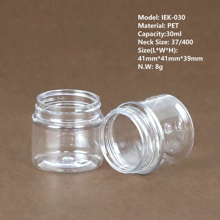 50ml Plastic Cosmetic Jar PET Clear Plastic Container 8 oz / 250ml PET plastic cosmetic jars  