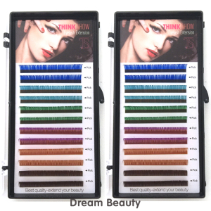High quality B/C/D curl 12 rows colorful eyelash extension 
