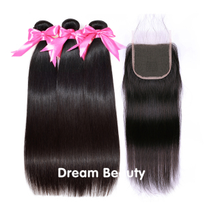 High quality hair products wholesale 3 bundles hair weft with 4*4 closure 