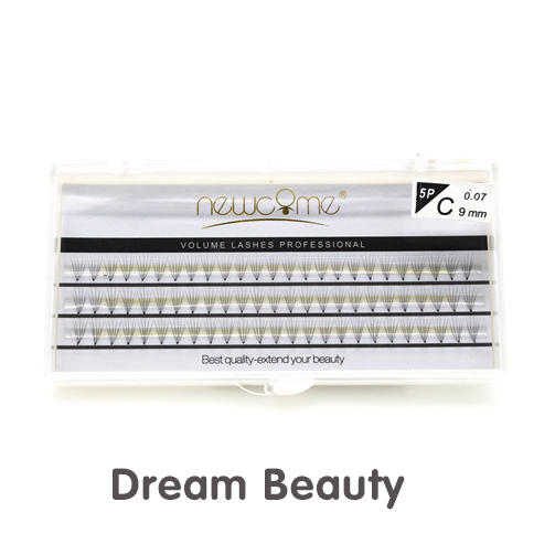 5P 0.07mm thickness C curl standard 8mm 5D Faux Mink Individual Eyelashes - MCDS INCI COA BV SG ISO9001 