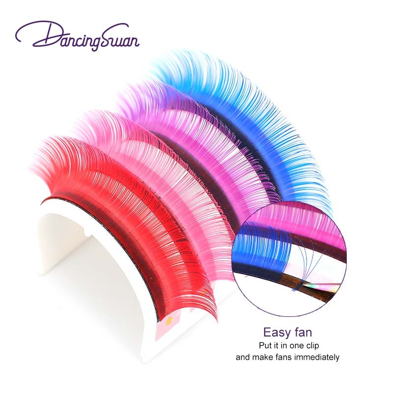Colored Lashes Wholesale Price Russian Mink Korean Pbt Custom Packaging Color Lash Extensions