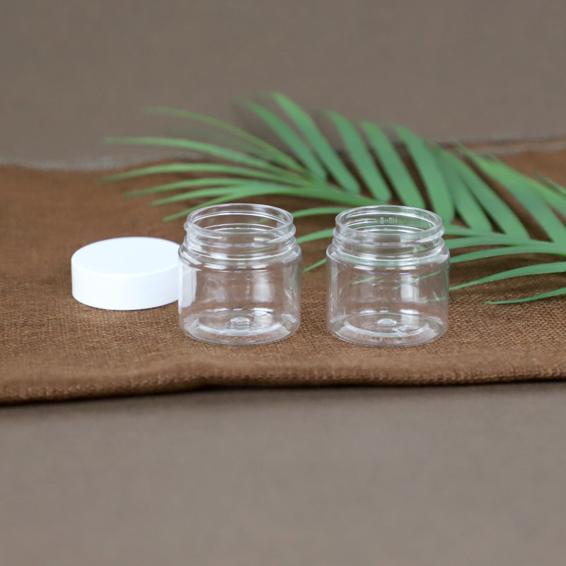 50ml Plastic Cosmetic Jar PET Clear Plastic Container 8 oz / 250ml PET plastic cosmetic jars  