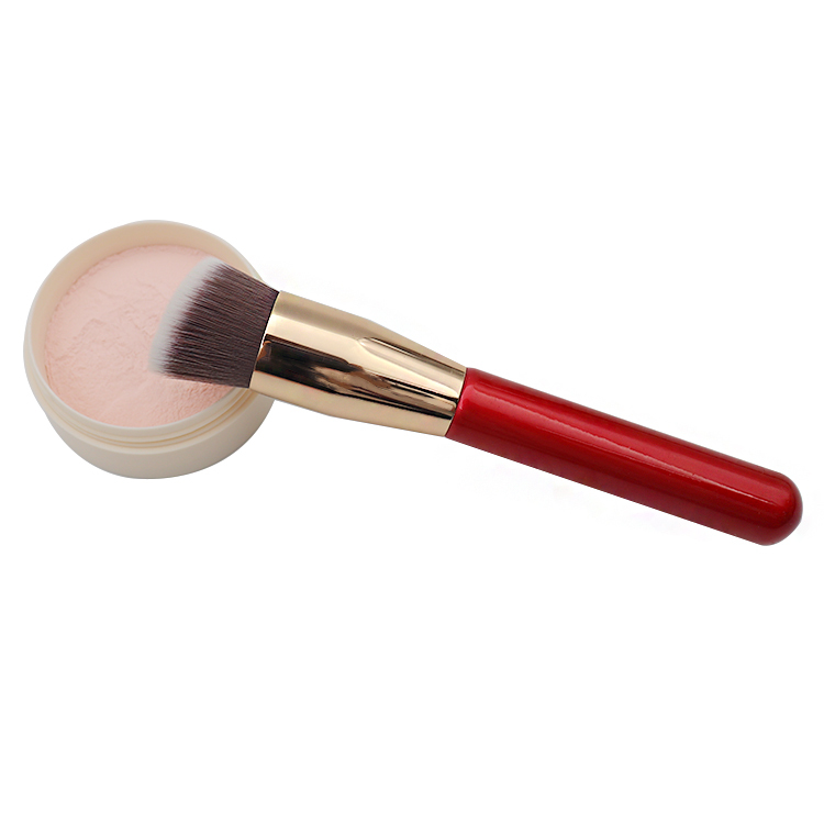Single Red Handle Loose Powder Blush Cosmetics Brush