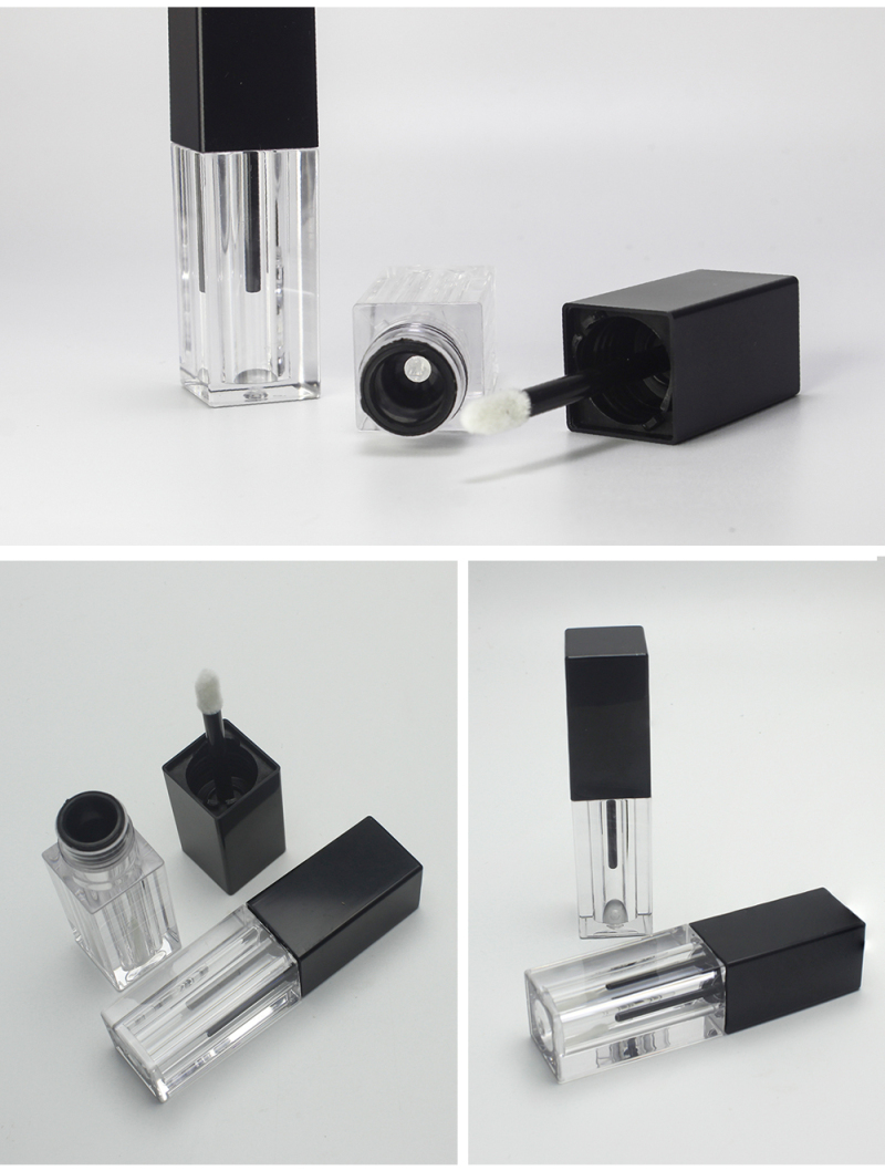 Plastic empty square plastic liquid lipstick lip gloss containers tube with stick wand