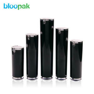 Black round lotion Acrylic airless bottle 