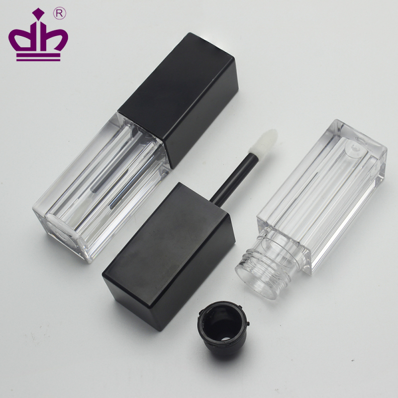 Plastic empty square plastic liquid lipstick lip gloss containers tube with stick wand