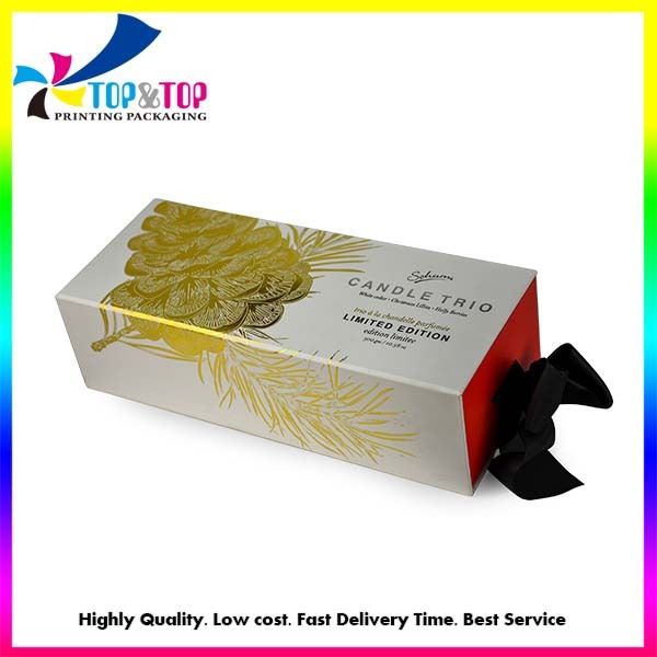 Custom Luxury Drawer Rigid Gift Paper Packaging Box with Ribbon