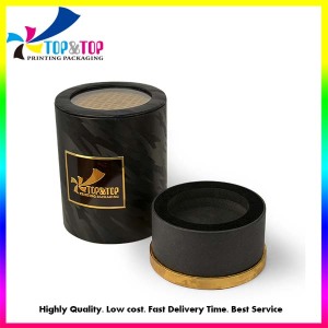 Custom Black Round Rigid Paper Perfume Boxes