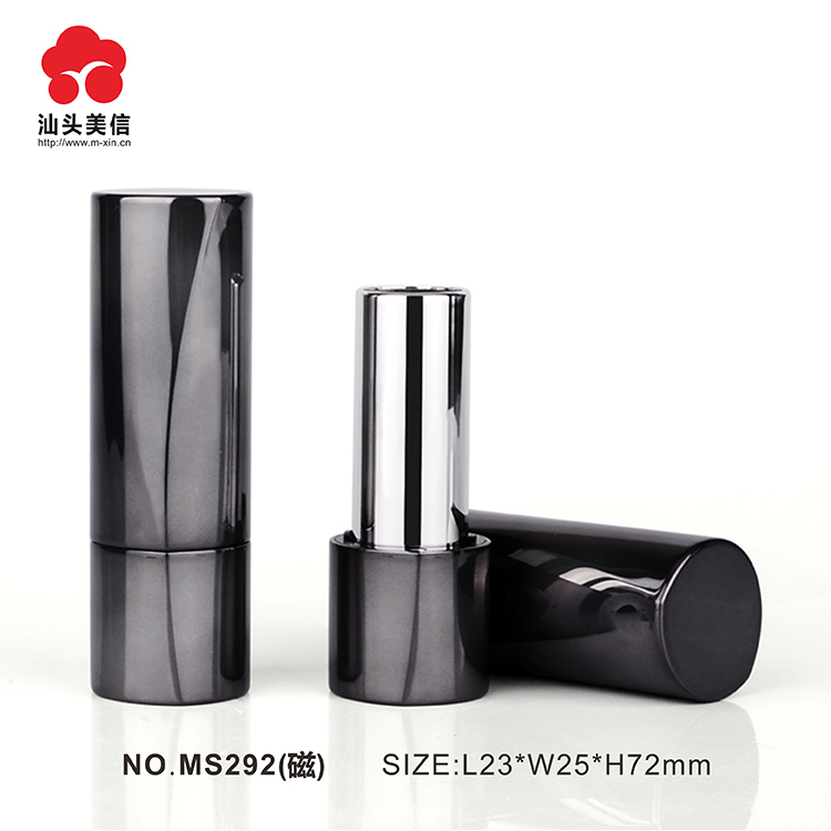 New Fashion Factory price Metallic Grey /  Round shape Lipstick Tube Packaging