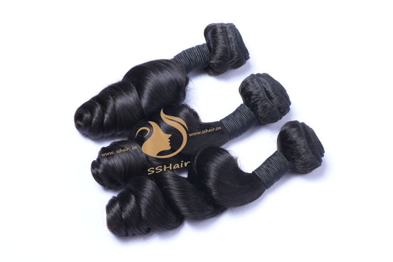 SSHair // Hair Weft*3 + Lace Closure // Remy Human Hair // Natural Color // Loose Wave