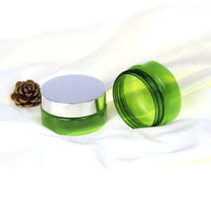 80ml Plastic Cosmetic Jar PET Clear Green Plastic Container 