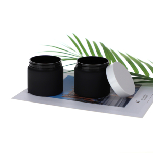 60ml Wide Mouth Matte Black Plastic Storage Jar 8 oz / 250ml PET plastic cosmetic jars  